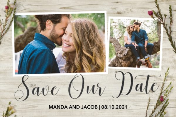 Wedding Sprigs Save the Date 3x2" Photo Magnet (7.5x5cm), Gifts Ivory
