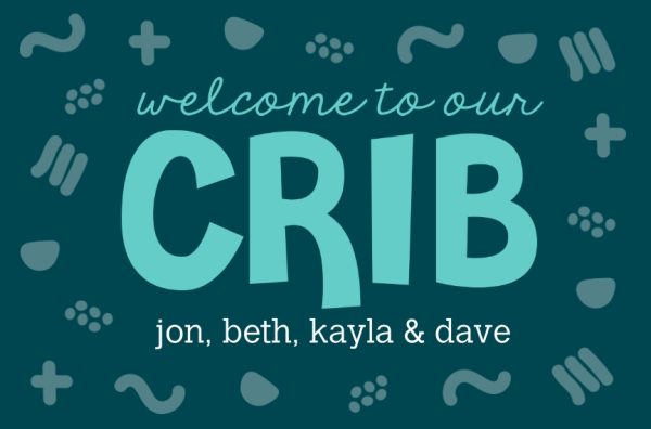 Welcome To Our Crib Personalised Door Mat, Gifts Blue