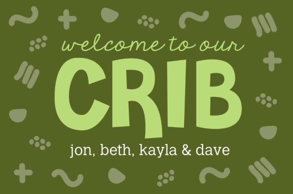 Welcome To Our Crib Personalised Door Mat, Gifts Green