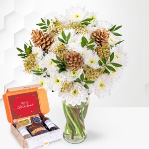 Winter Chrysanthemums & Wine Gift