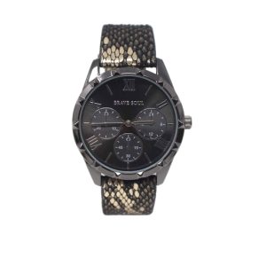 Women'S Brave Soul Black & Gold Snakeskin Watch | Wowcher