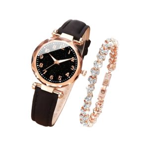 Women'S Quartz Watch & Bracelet Set - 2 Colours & 2 Options | Wowcher