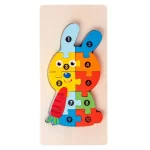 Wooden 3D Puzzle Building Blocks for Early Education - Intelligence Development Toy, Perfect Interactive Toy Gift for Children on Christmas