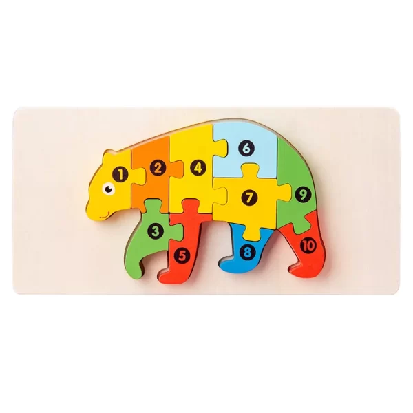 Wooden 3D Puzzle Building Blocks for Early Education - Intelligence Development Toy, Perfect Interactive Toy Gift for Children on Christmas