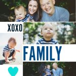 XOXO Family 8x9" Personalised Mouse Mat (20x23cm), Gifts Blue